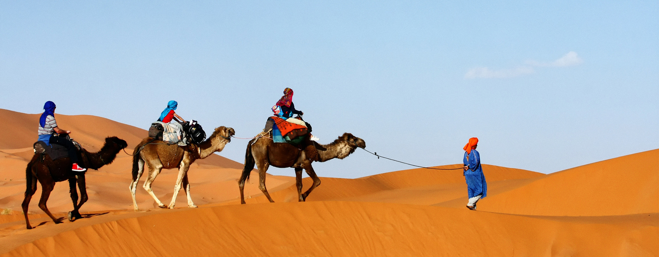 camel trekking in merzouga